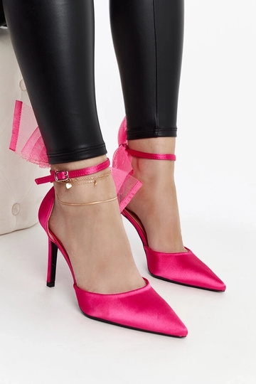 Tacones con lazo rosa oscuro de Ilaysa