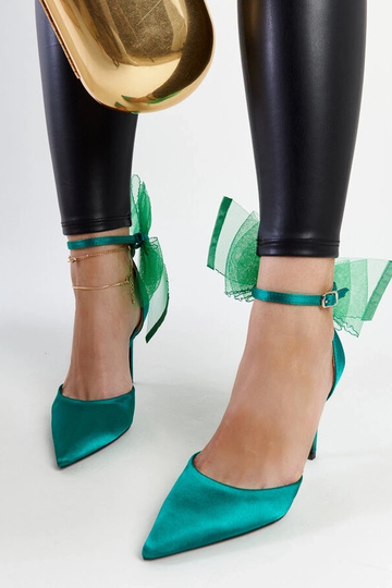 Tacones con lazo Ilaysa verde 2
