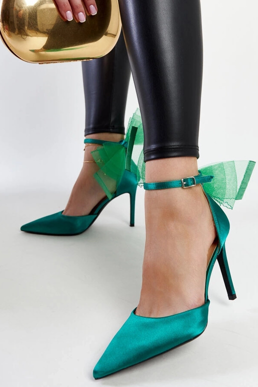 Tacones con lazo Ilaysa verde
