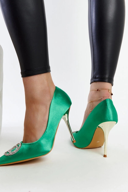 Tacones verdes con circonitas Elife