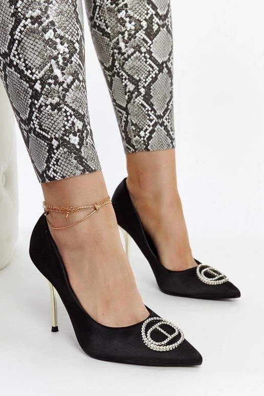 Tacones negros con circonitas Elife