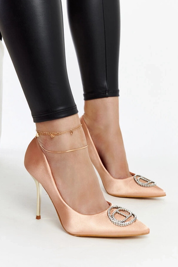 Tacones de circonitas rosa claro Elife