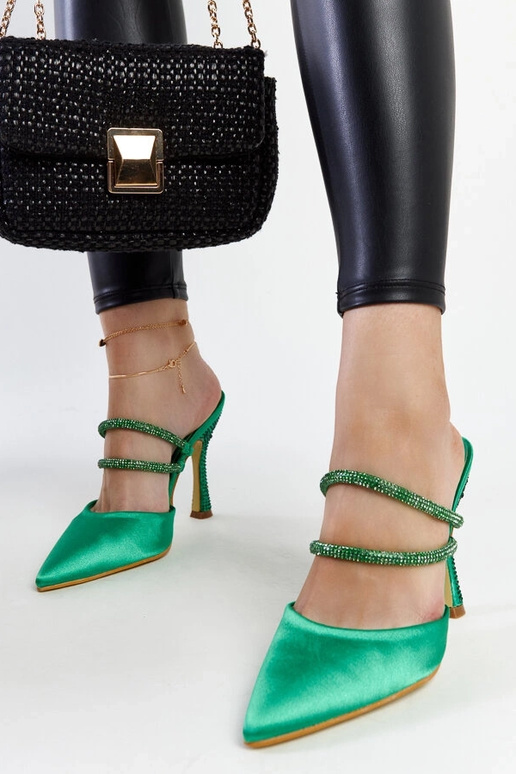 Mules de tacón alto Raffaelina verde