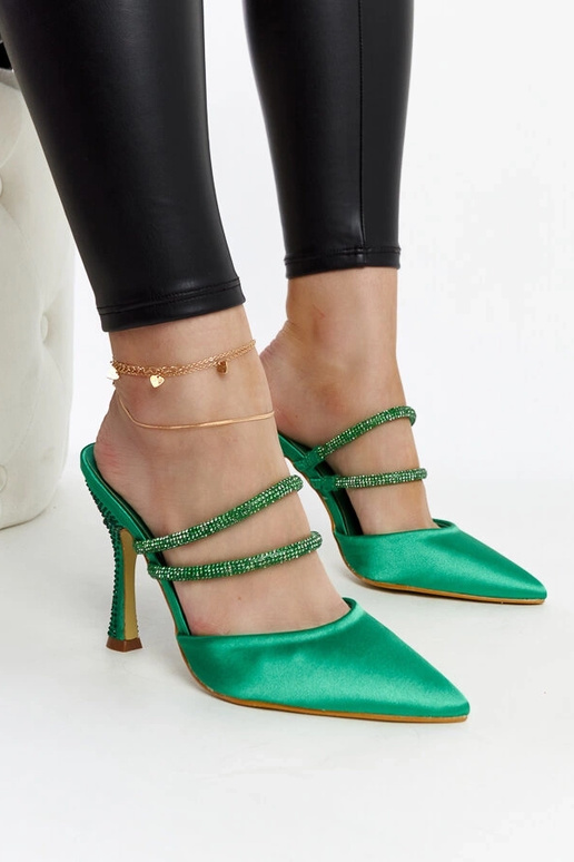 Mules de tacón alto Raffaelina verde