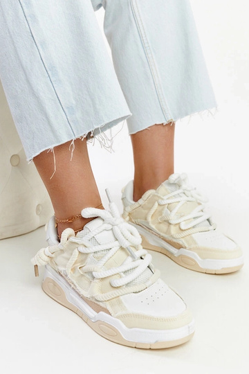 Zapatillas beige con inserciones de material Melilot