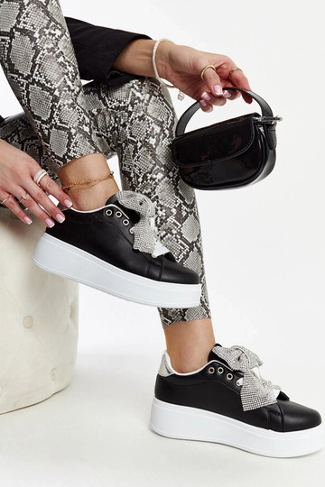 Zapatillas negras con plataforma alta Rensje 2