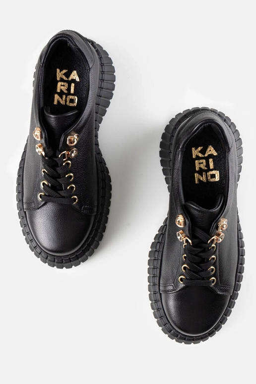 Zapatillas negras de piel con...