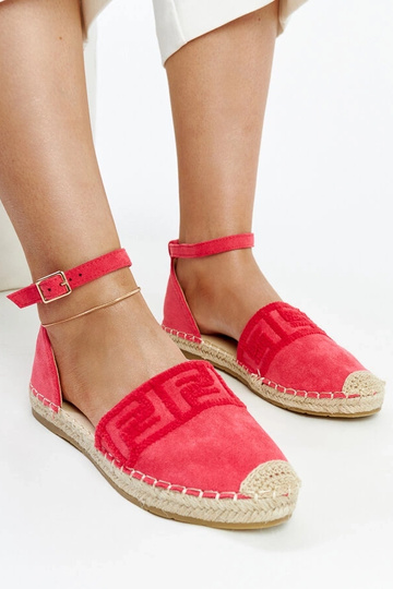 Alpargatas rosa oscuro con bordado decorativo Sonja
