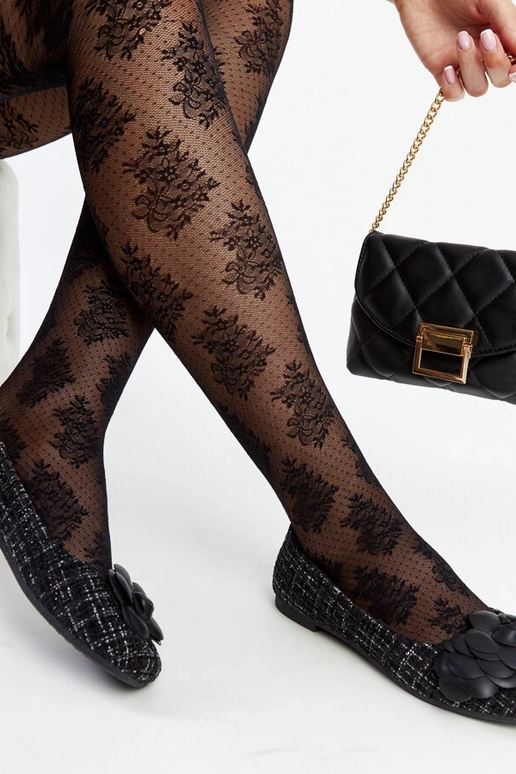 Bailarinas negras con flor decorativa... Bailarinas negras con flor decorativa...