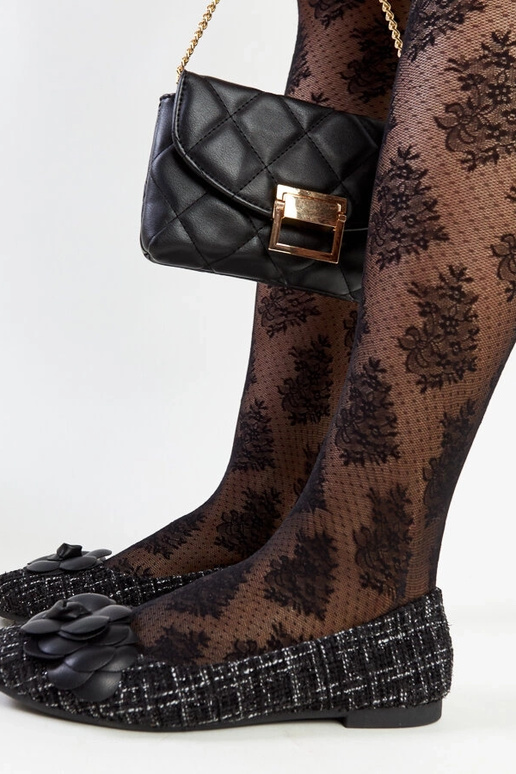 Bailarinas negras con flor decorativa... Bailarinas negras con flor decorativa...