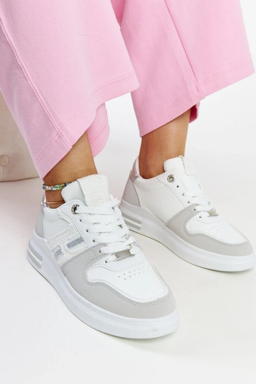 Zapatillas de plataforma Negisti blancas y grises