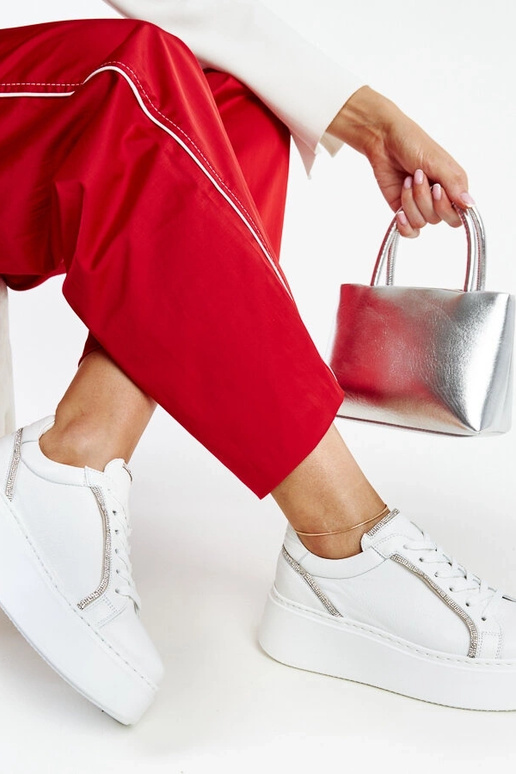 Zapatillas de cuero blancas con...