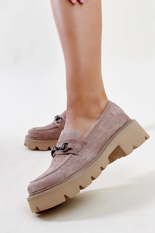 Mocasines de piel beige Vinceza