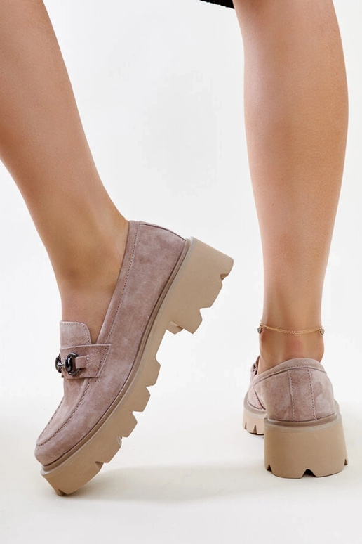 Mocasines de piel beige Vinceza