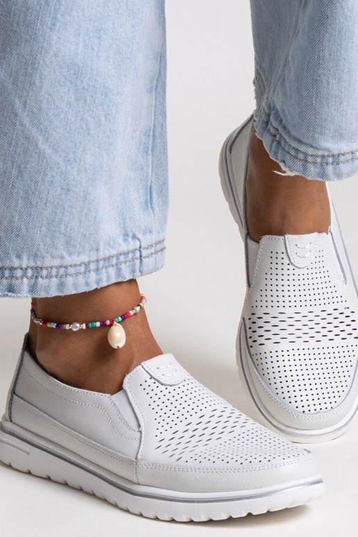 Zapatos de cuero gris claro Vinceza