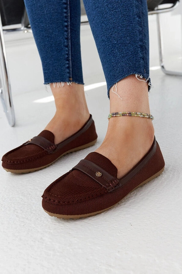 Mocasines de tela marrón Fombio