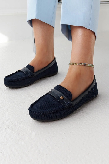 Mocasines de tela azul marino Fombio
