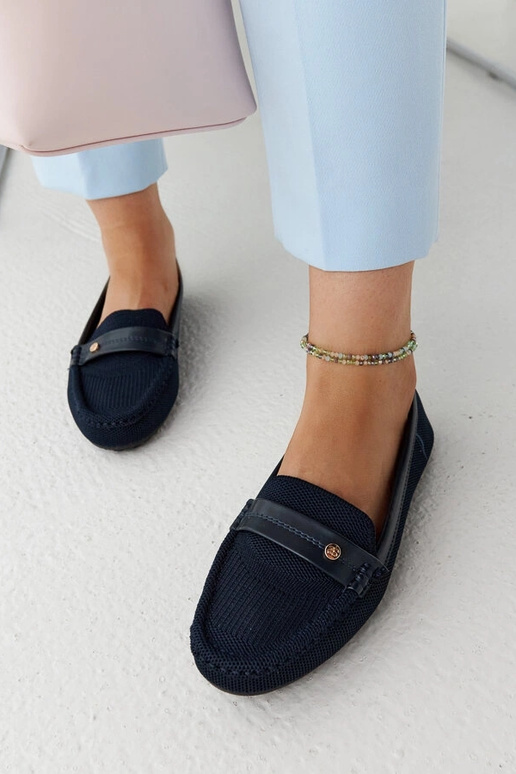 Mocasines de tela azul marino Fombio