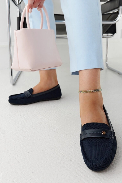 Mocasines de tela azul marino Fombio