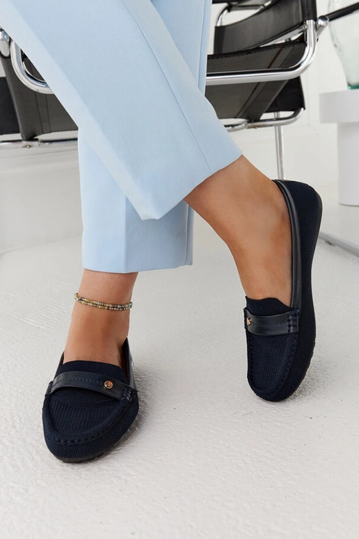 Mocasines de tela azul marino Fombio