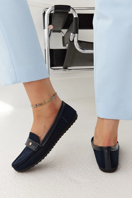 Mocasines de tela azul marino Fombio