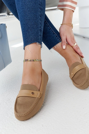 Mocasines de tela beige Fombio 2