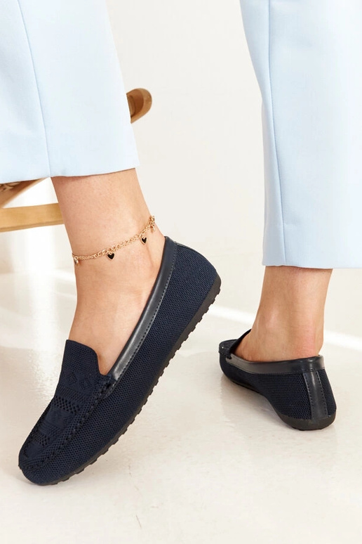 Mocasines de tela azul marino Fiammetta