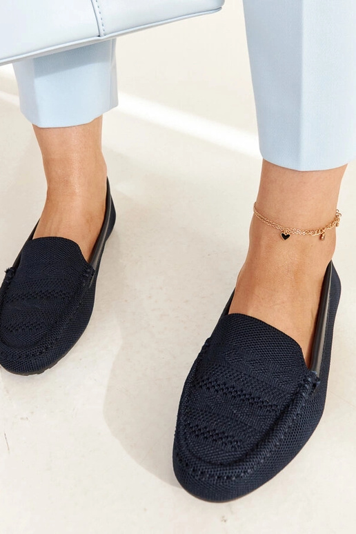 Mocasines de tela azul marino Fiammetta