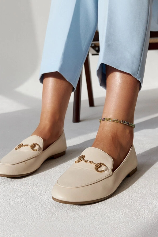 Mocasines beige con hebilla Erminia