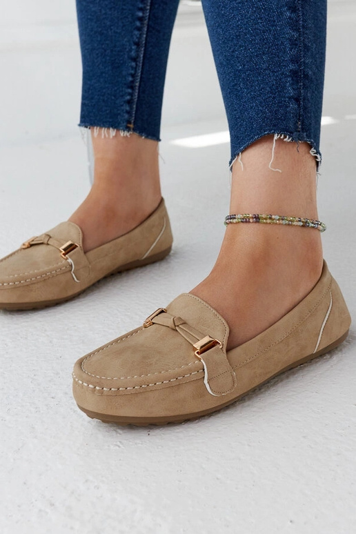 Mocasines Scafati beige con acabado mate