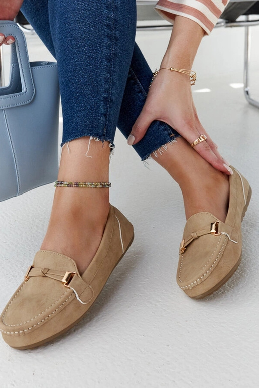 Mocasines Scafati beige con acabado mate