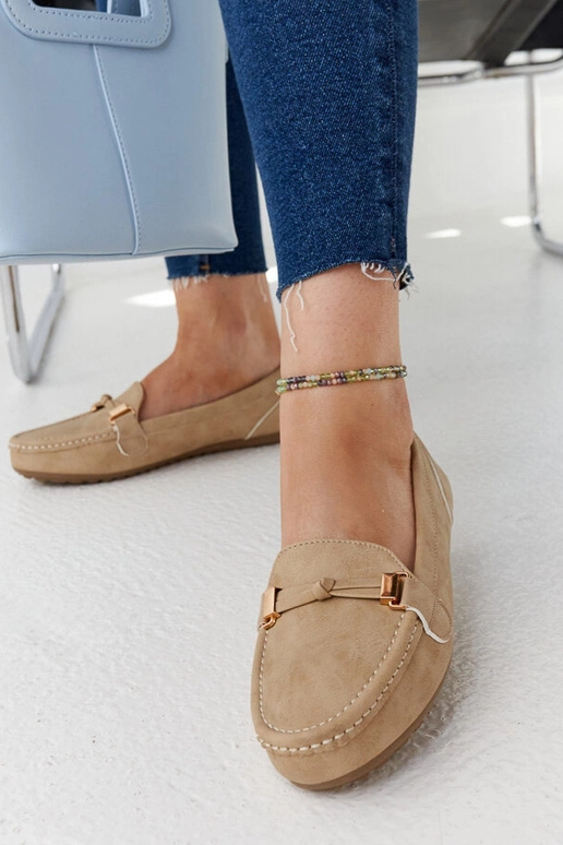 Mocasines Scafati beige con acabado mate