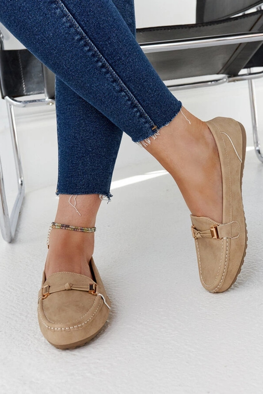 Mocasines Scafati beige con acabado mate