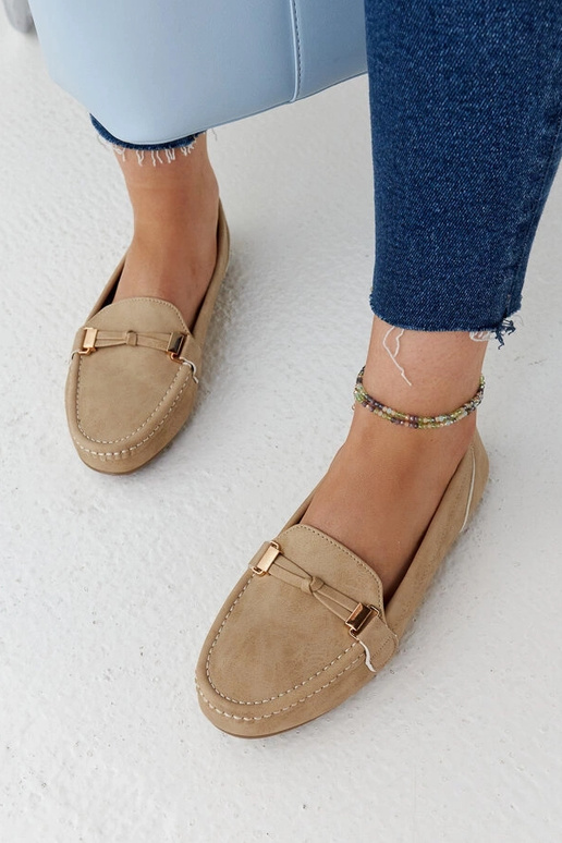 Mocasines Scafati beige con acabado mate