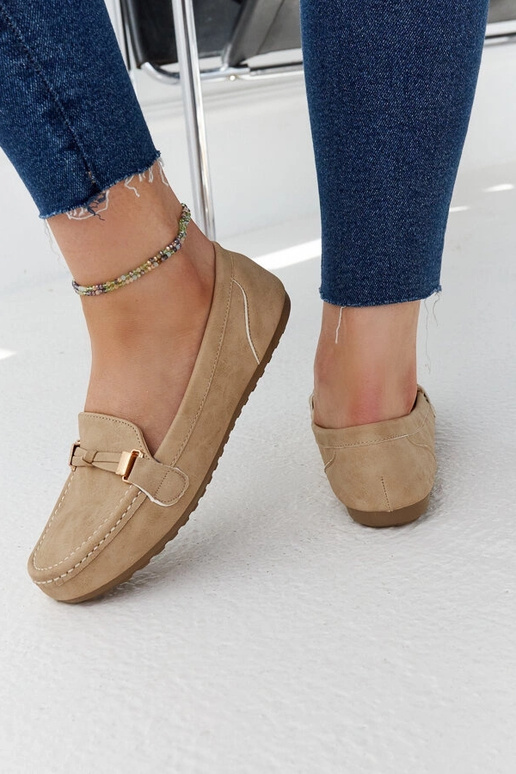 Mocasines Scafati beige con acabado mate