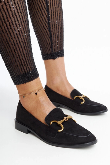 Mocasines negros con hebilla Gibarti