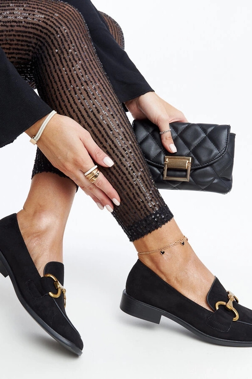 Mocasines negros con hebilla Gibarti