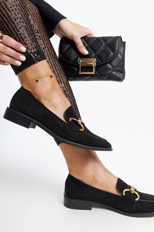 Mocasines negros con hebilla Gibarti