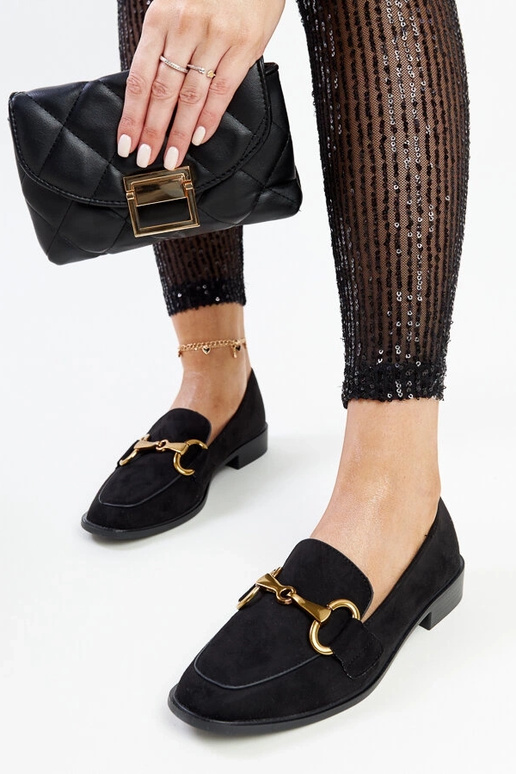 Mocasines negros con hebilla Gibarti