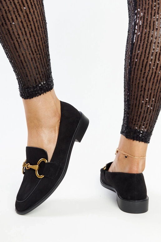 Mocasines negros con hebilla Gibarti