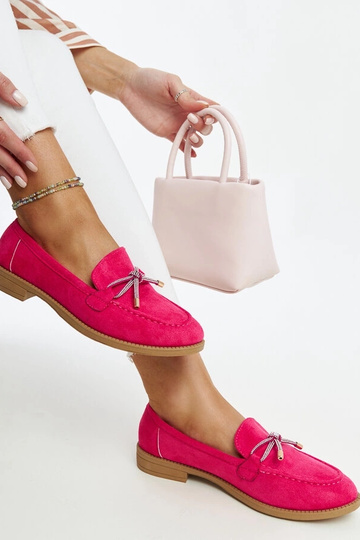 Mocasines rosa oscuro con lazo decorativo Endike