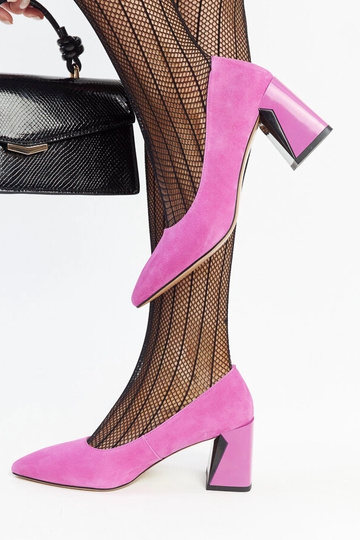Zapatos de salón de piel rosa oscuro con tacón Vinceza 2