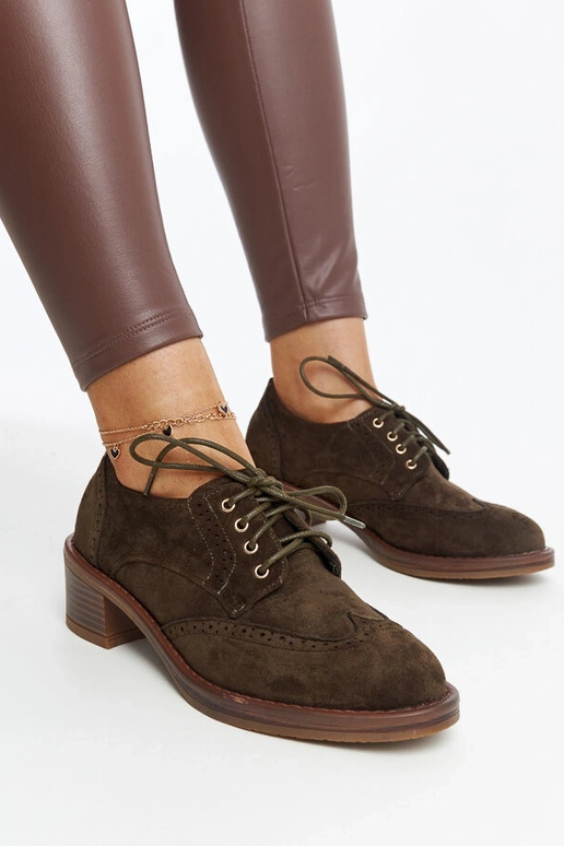 Botas de tacón medio de ante verde...