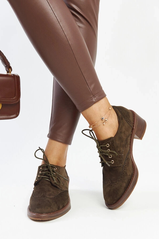 Botas de tacón medio de ante verde...