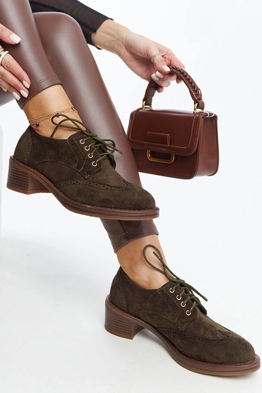 Botas de tacón medio de ante verde...