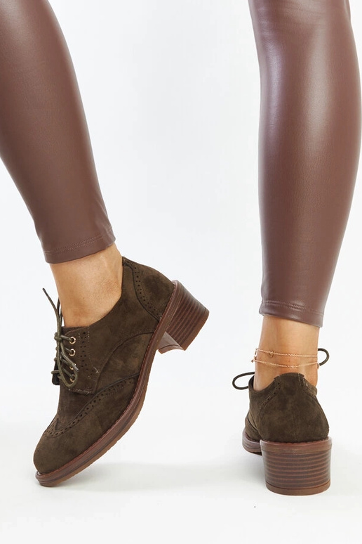 Botas de tacón medio de ante verde...