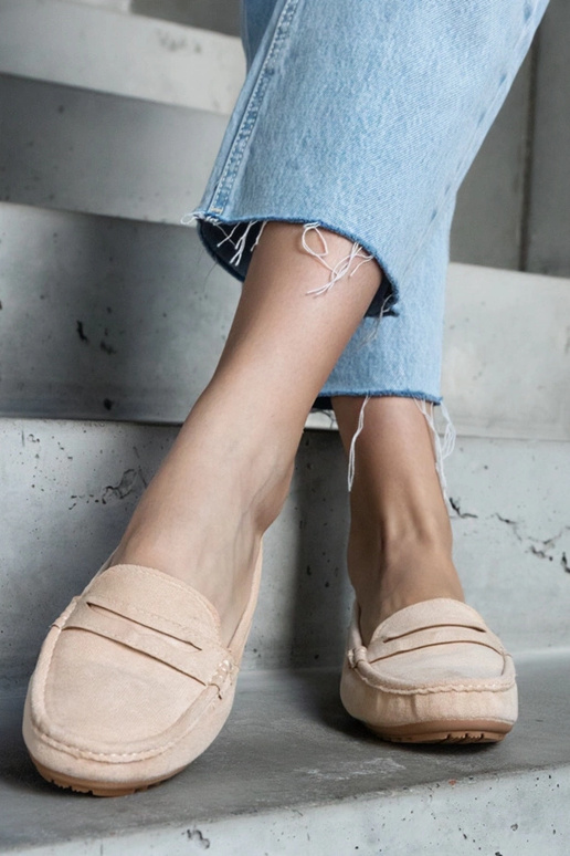 Mocasines color arena de ante...