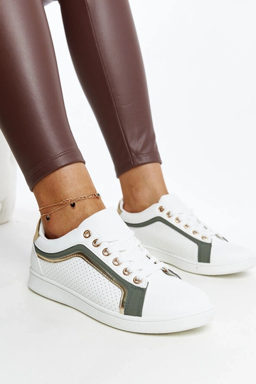 Zapatillas de plataforma Amal blancas y verdes 2