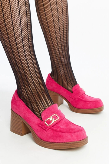 Zapatos de tacón cuadrado Aludra de color rosa oscuro 2
