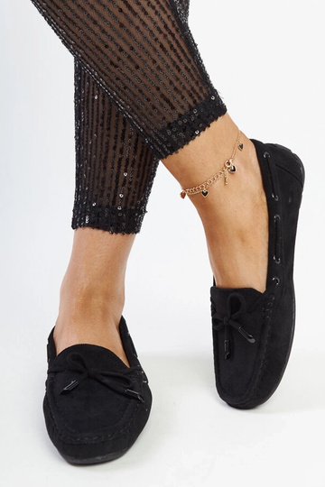 Mocasines negros con lazo Hayam 2